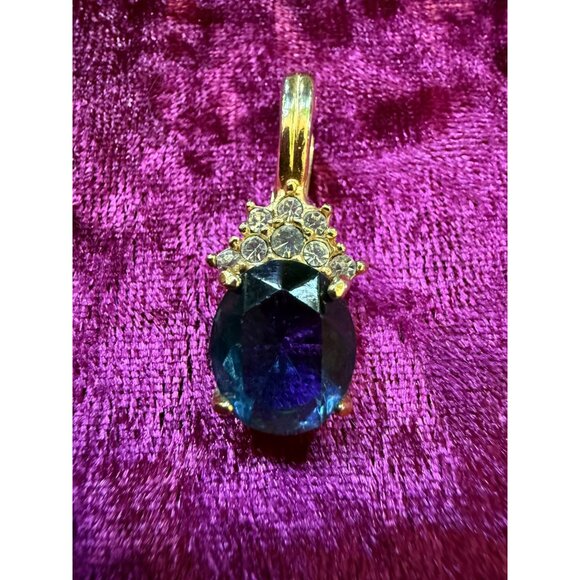 Roman Gold-Tone Faux Gem Stone PendantCrystal VIRGO september - Picture 2 of 5